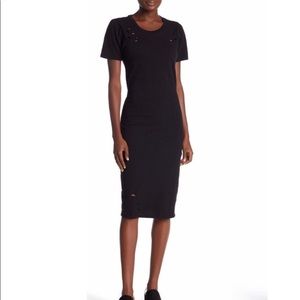 Abound shirt dress distressed midi black XXS—L